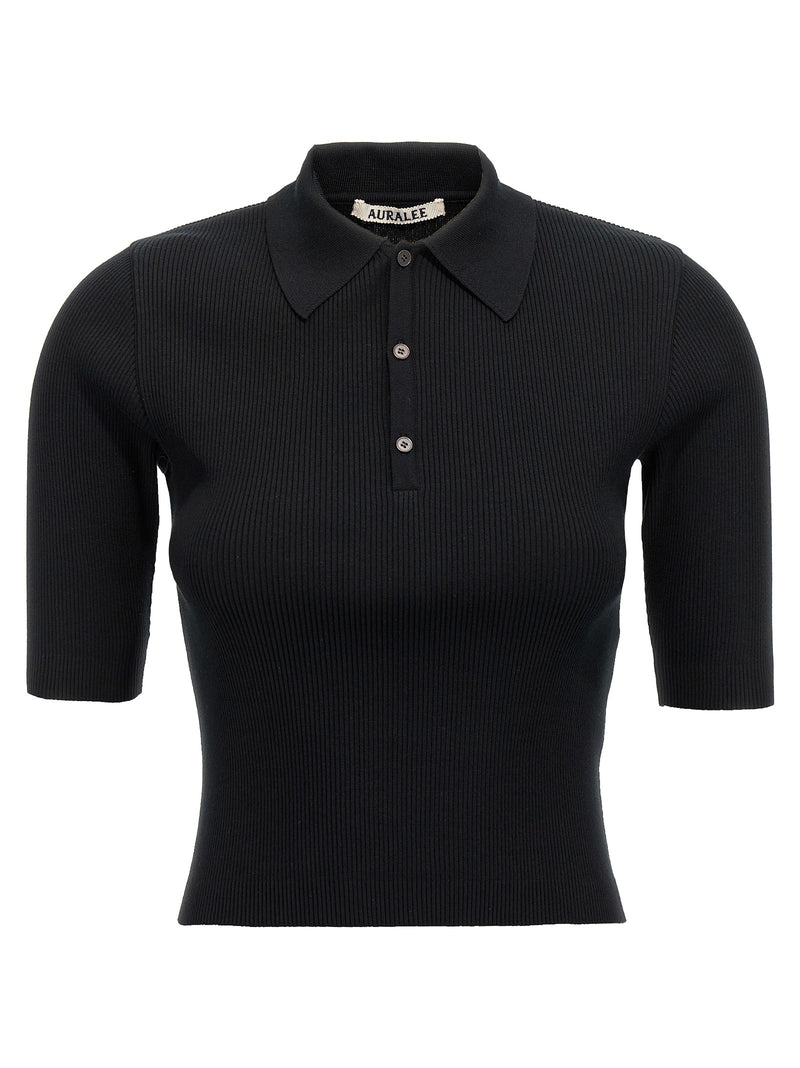 Ribbed polo shirt