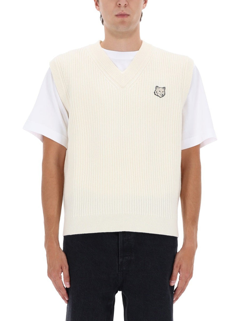 RIBBED VEST WITH FOX PATCH