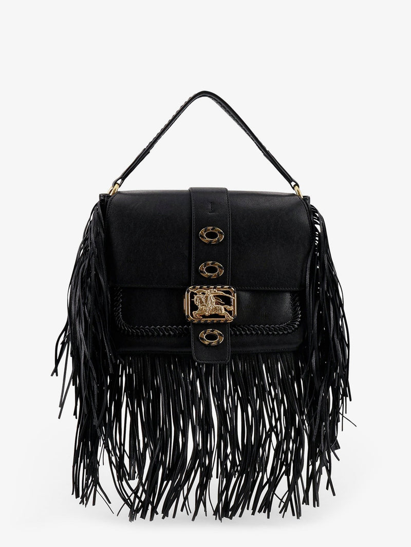 Rider leather shoulder bag with fringed edges