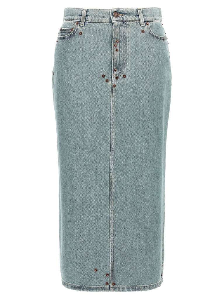 Rivets denim skirt