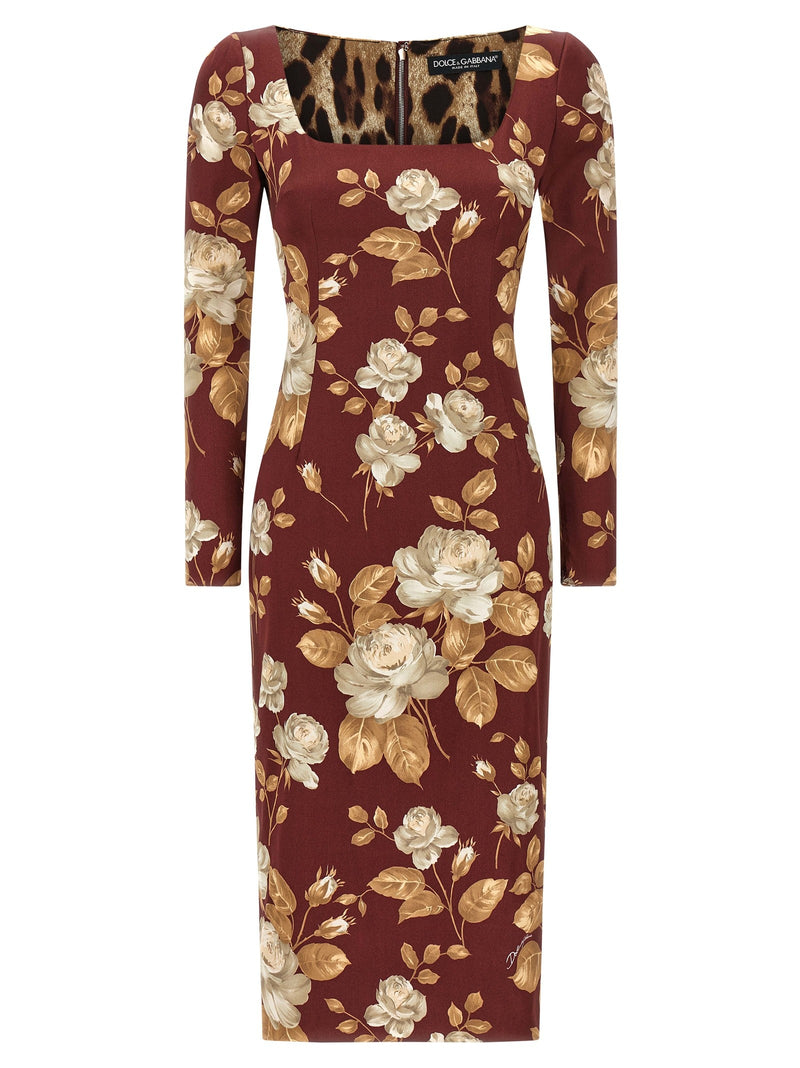 Rose print dress