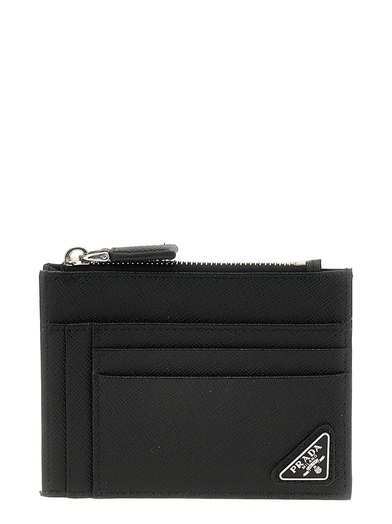 Saffiano logo card holder