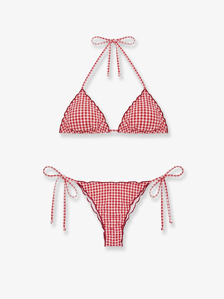 Sagitami nylon bikini with vichy pattern