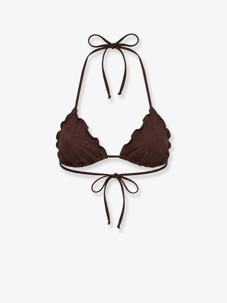 Sagittarius bikini top with all-over embroidery