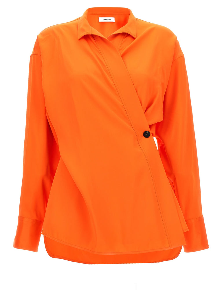 Satin asymmetric shirt