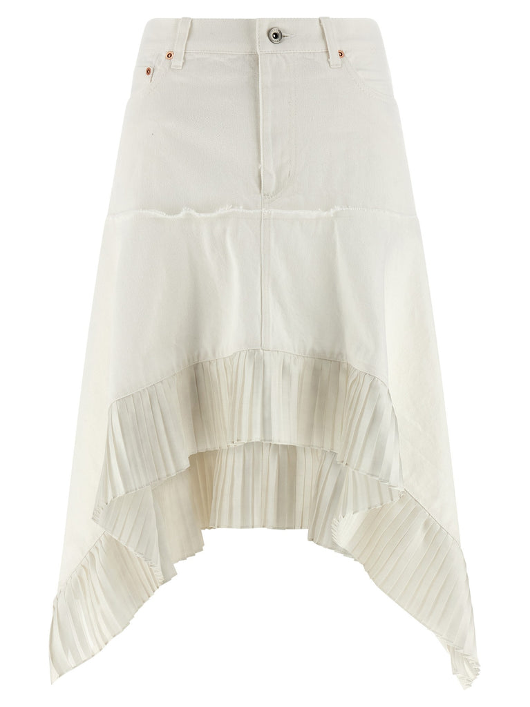 Satin denim skirt