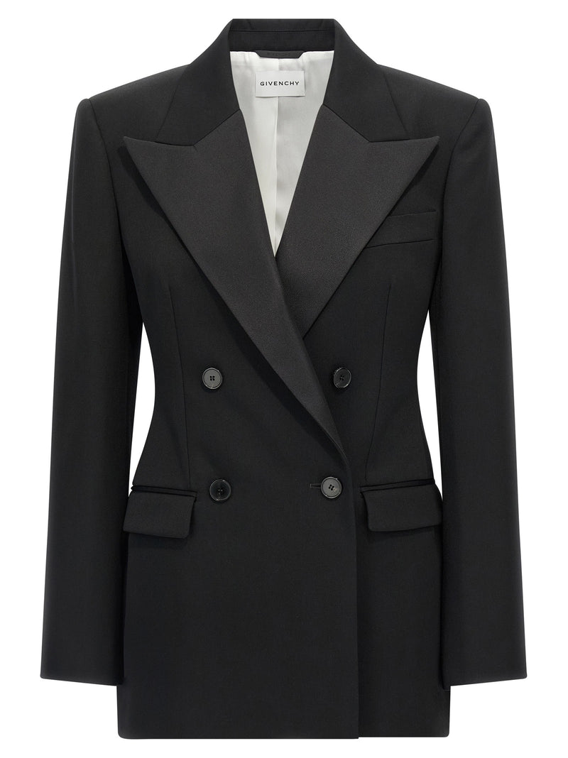 Satin lapel blazer