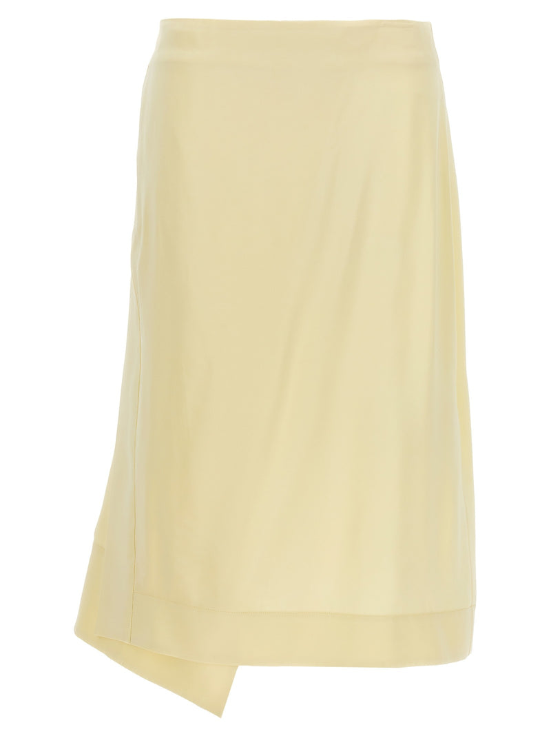 Satin skirt with side slit