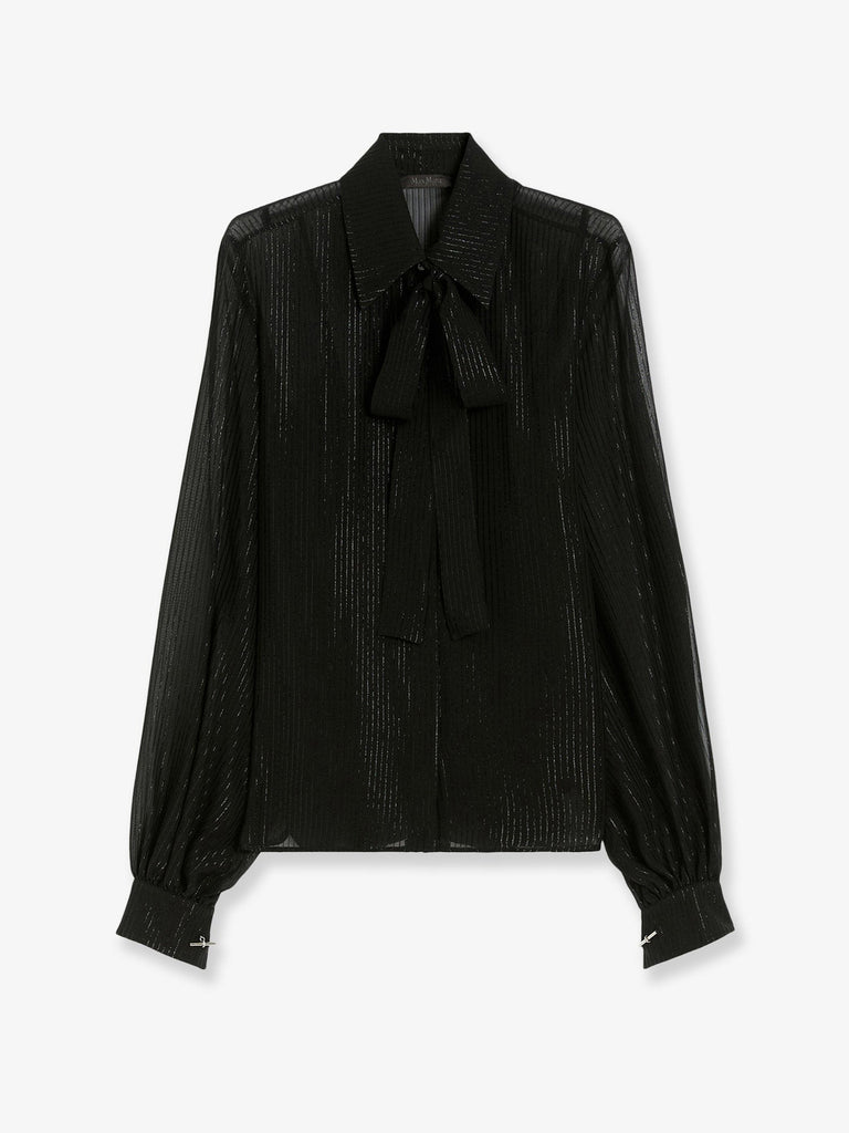 Scafati silk shirt with lurex profiles