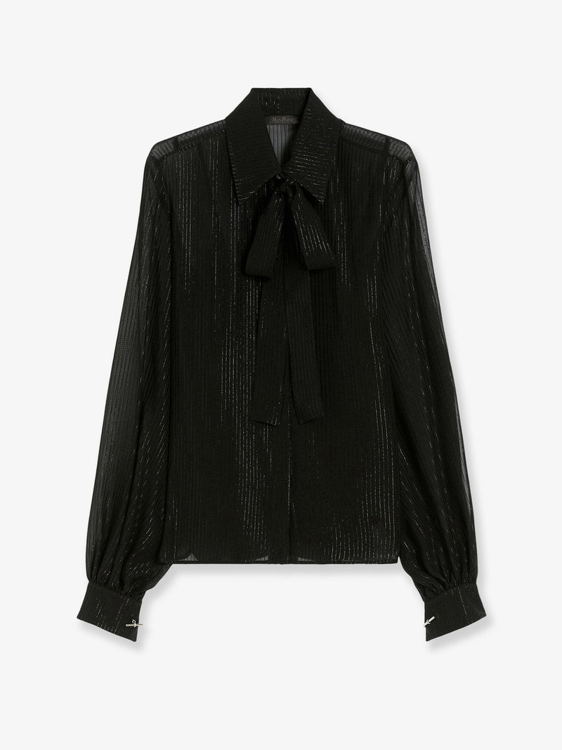 Scafati silk shirt with lurex profiles