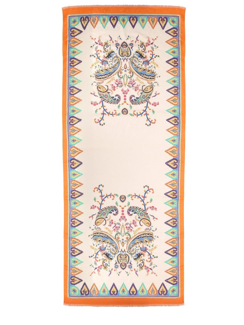 SCARF WITH FLORAL PAISLEY PATTERN