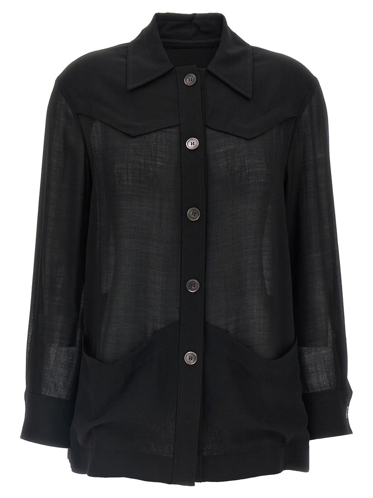 Semi-sheer wool jacket