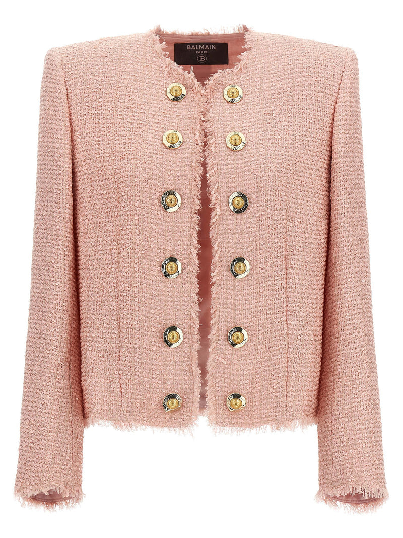 Sequin tweed blazer