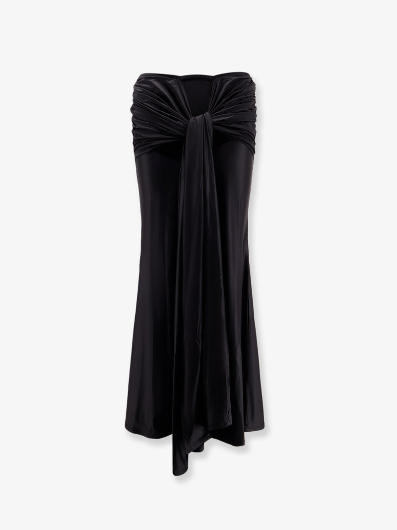 Shiny microfiber skirt with satin effect