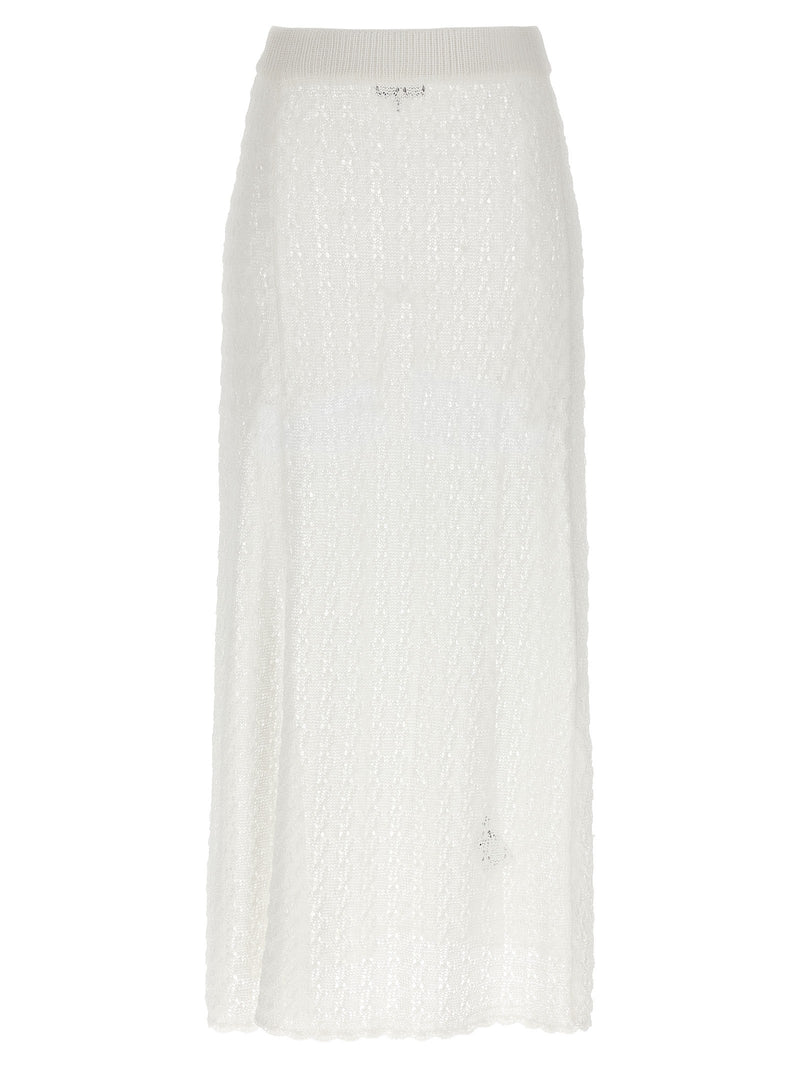 'Shiny Pointelle Knit' skirt