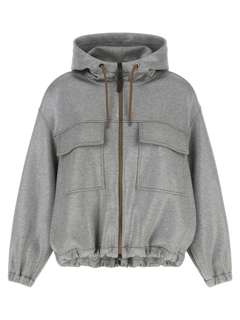 'Shiny Zipper Pull' bomber jacket