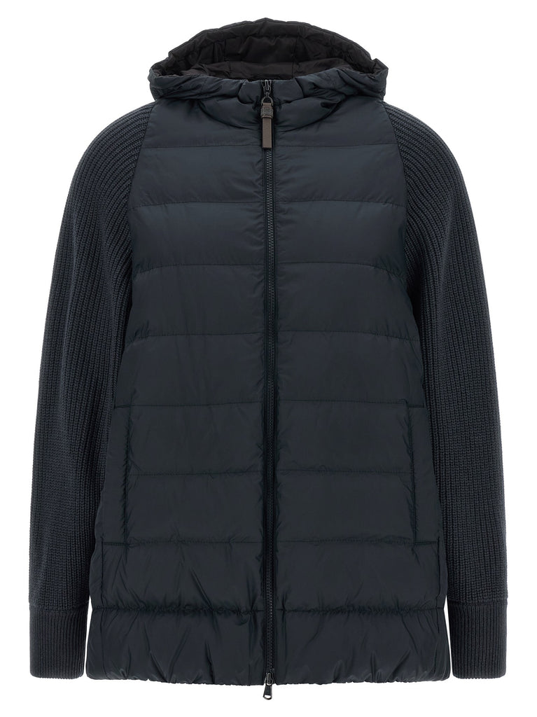 'Shiny Zipper Pull' down jacket