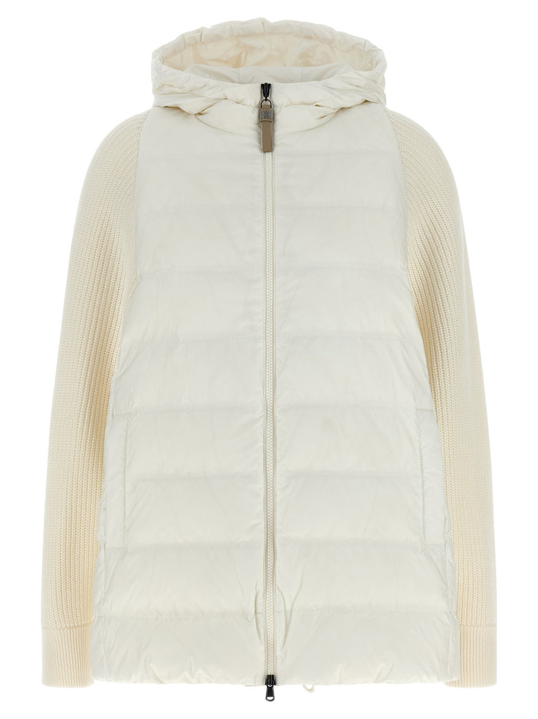 'Shiny Zipper Pull' down jacket