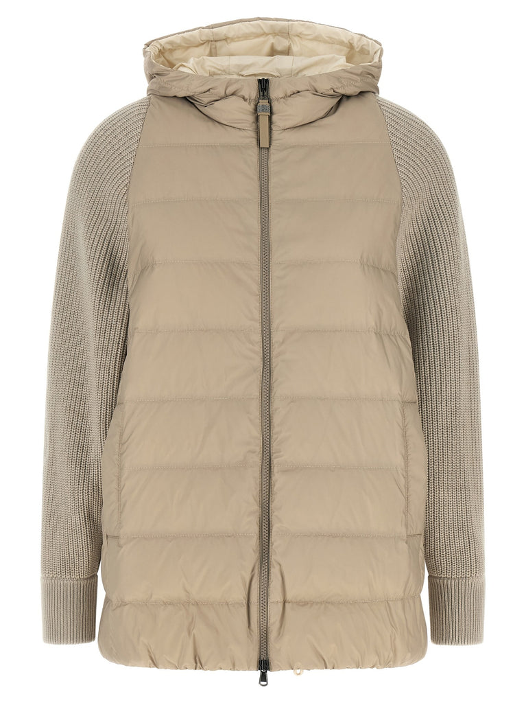 'Shiny Zipper Pull' down jacket