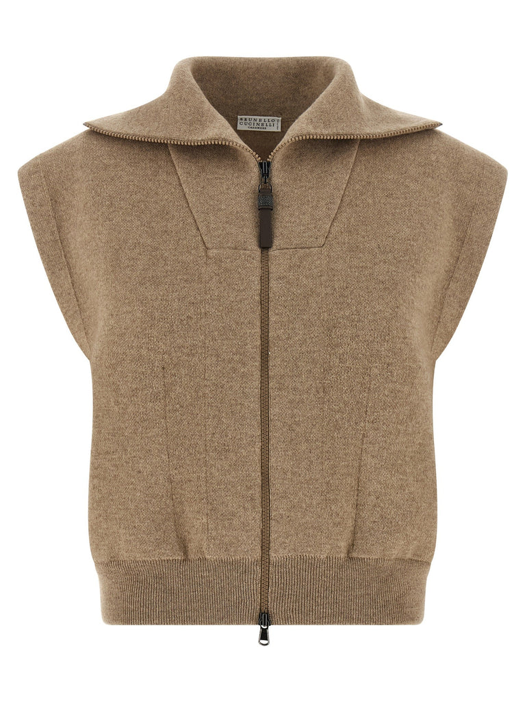 'Shiny Zipper Pull' vest