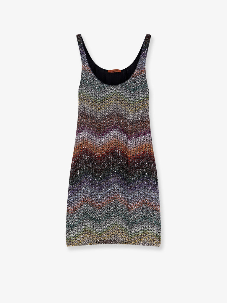 Short knitted dress with all-over sequins