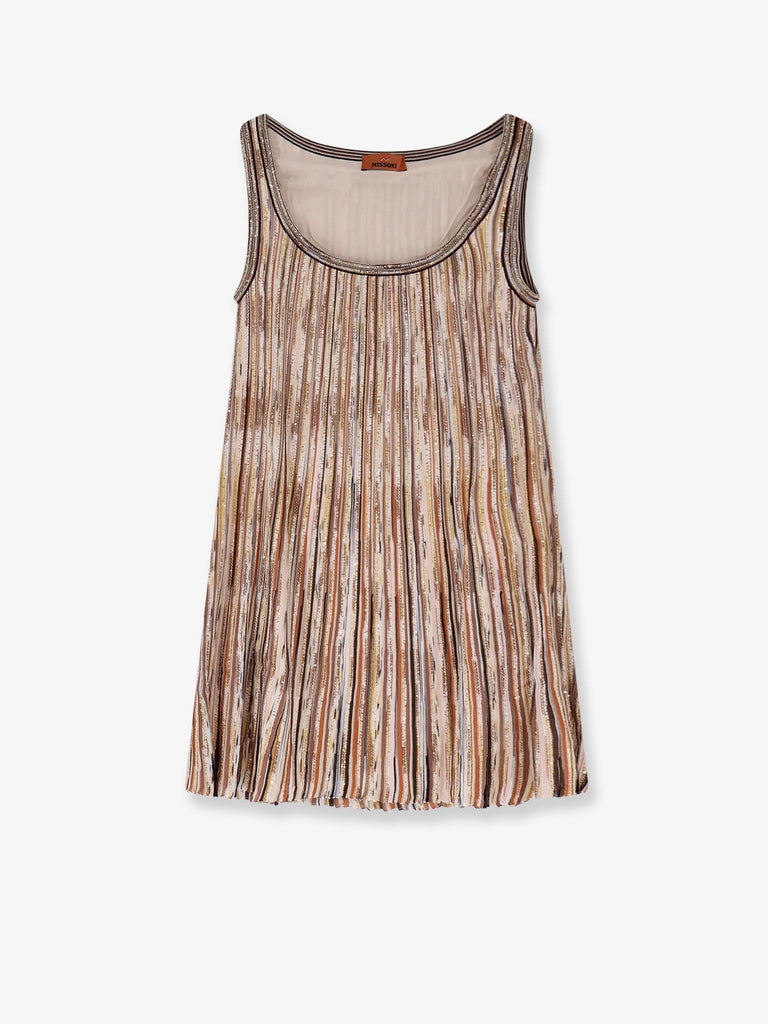 Short viscose blend dress with all-over sequins