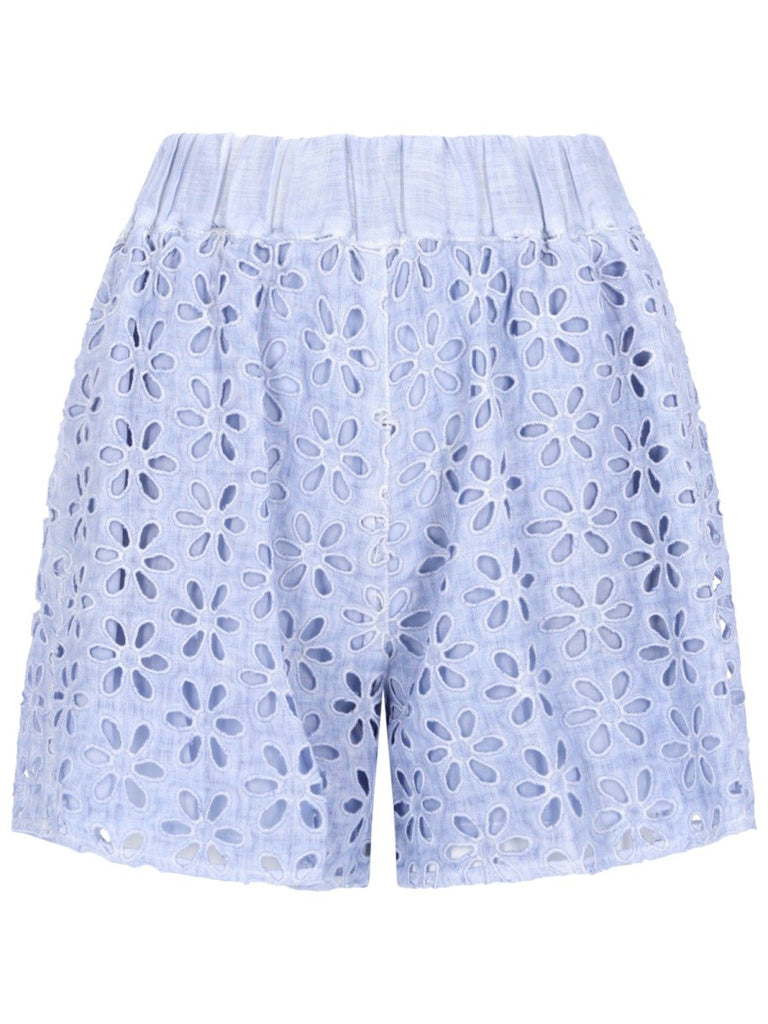 SHORTS CON MOTIVO TRAFORATO
