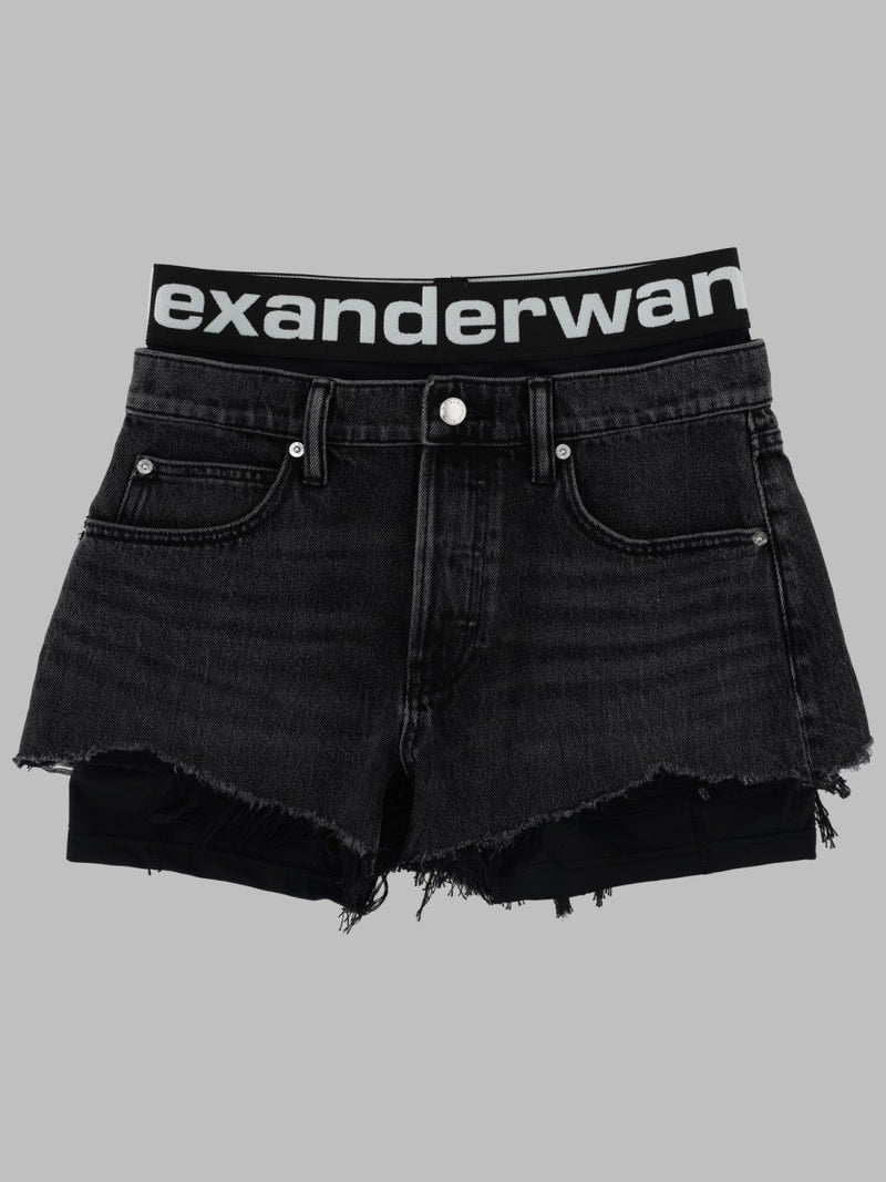 SHORTS IN DENIM CON LOGO