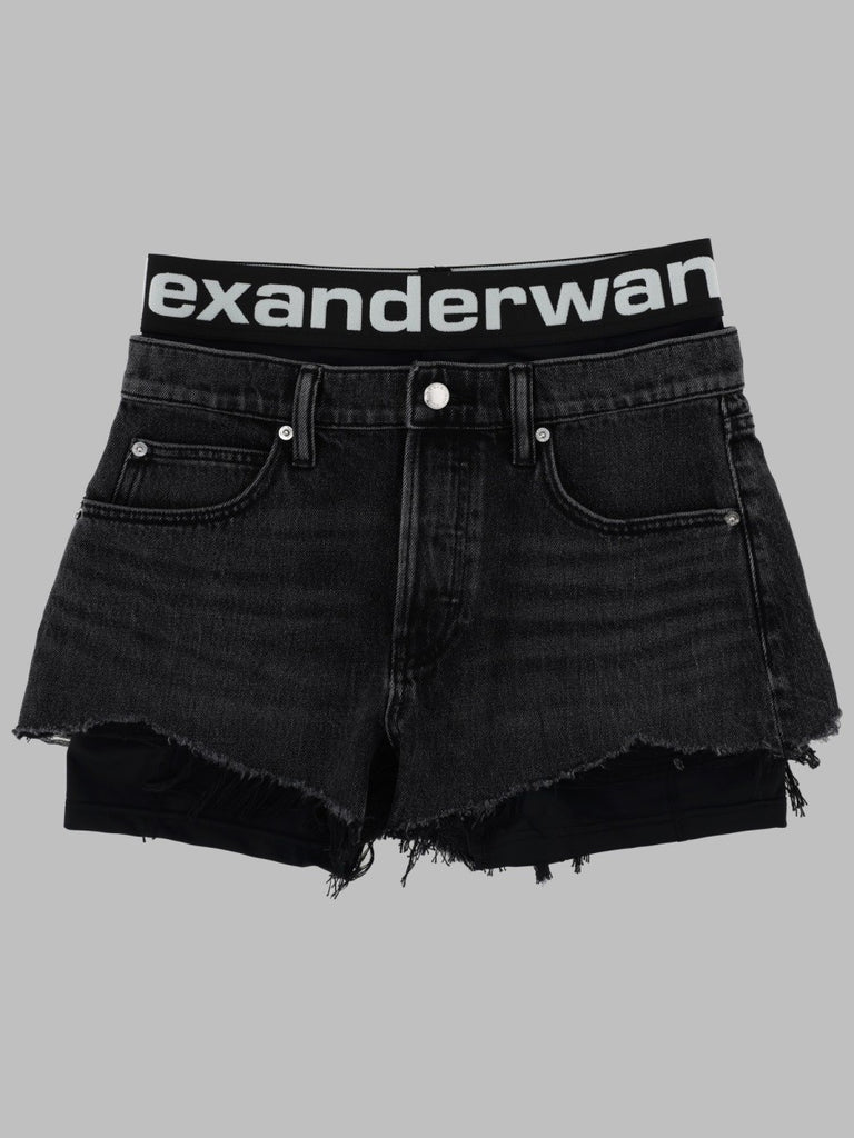 SHORTS IN DENIM CON LOGO
