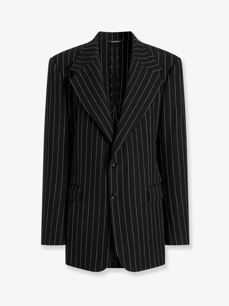 Sicilia wool and linen blend blazer with pinstripe pattern