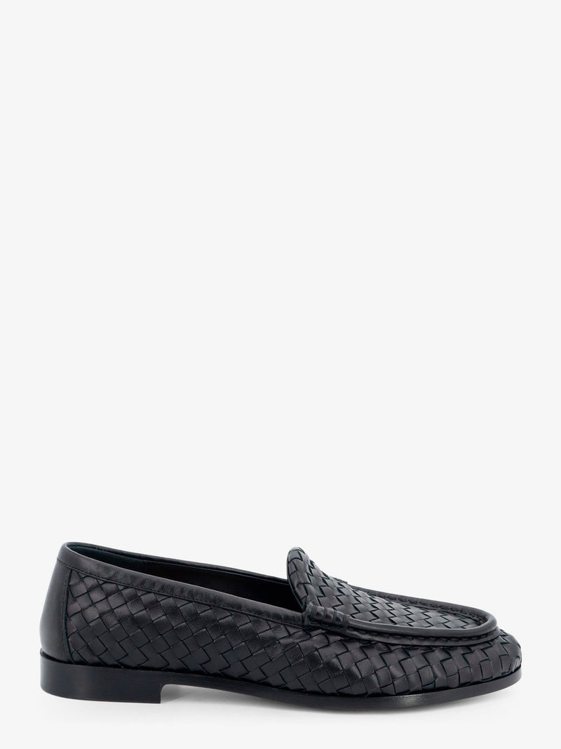 Silenzio leather loafers with Intrecciato motif