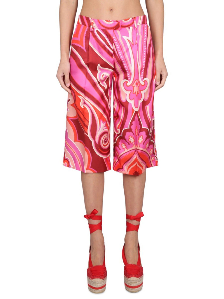 SILK AND COTTON BERMUDA SHORTS