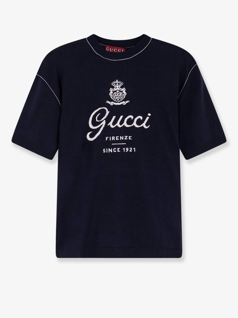 Silk and linen sweater with Gucci Firenze Since 1921 inlay