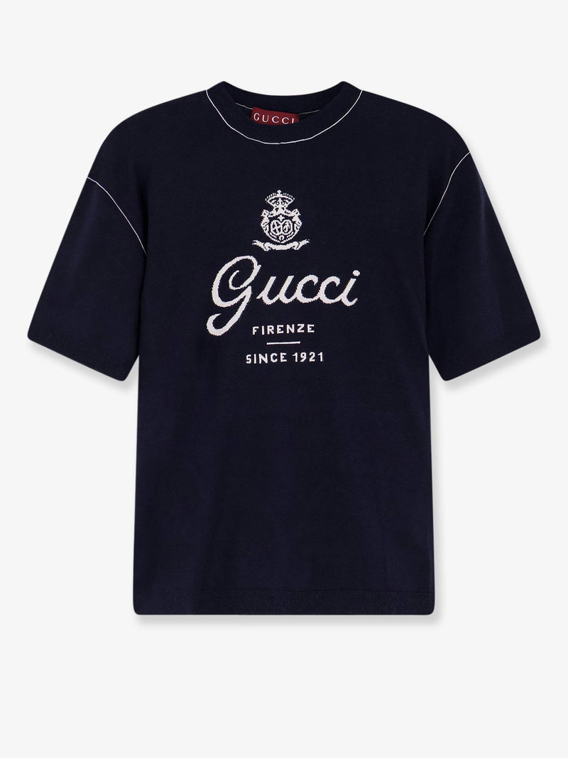 Silk and linen sweater with Gucci Firenze Since 1921 inlay