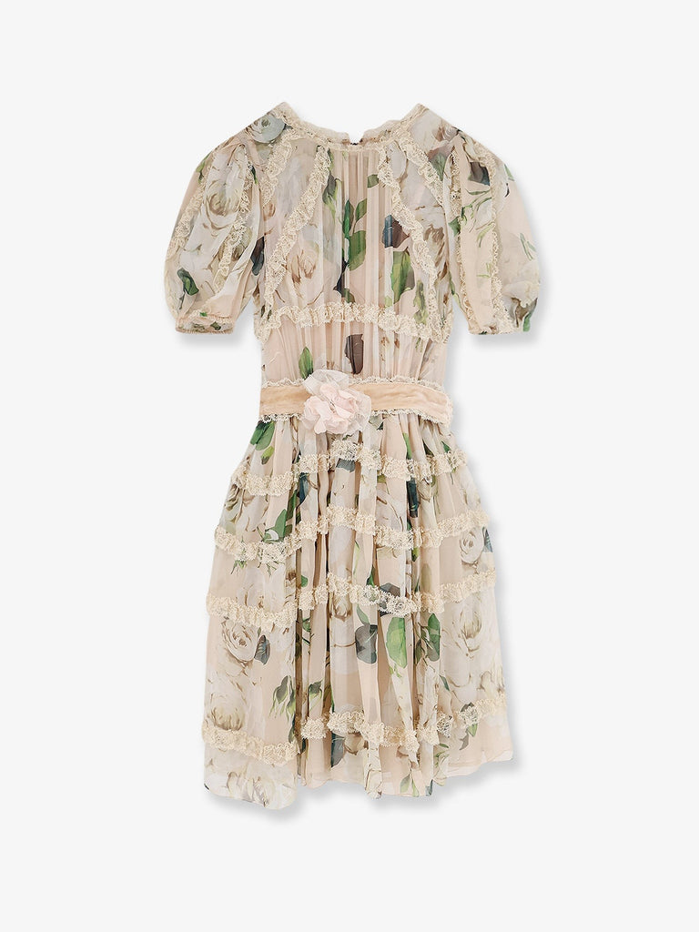 Silk and viscose dress with iconic print