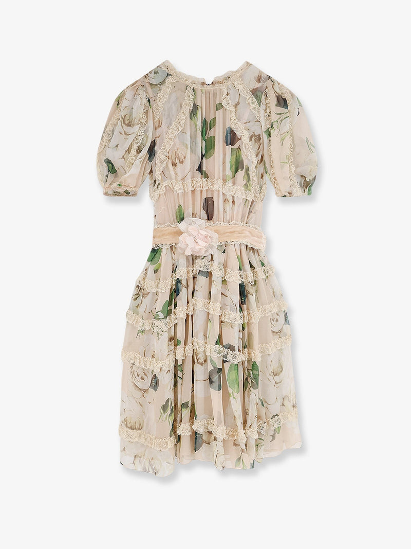 Silk and viscose dress with iconic print