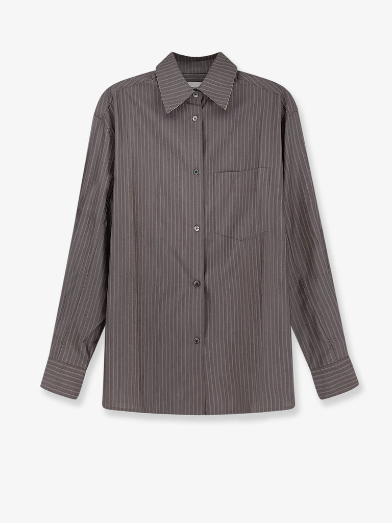 Silk and wool blend shirt with striped pattern