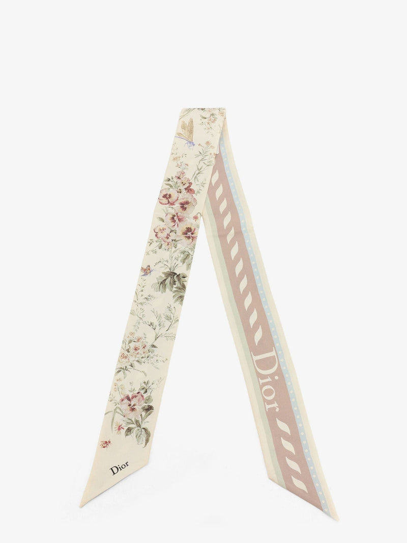 Silk bandeau with toile de Jouy Floral Garden print