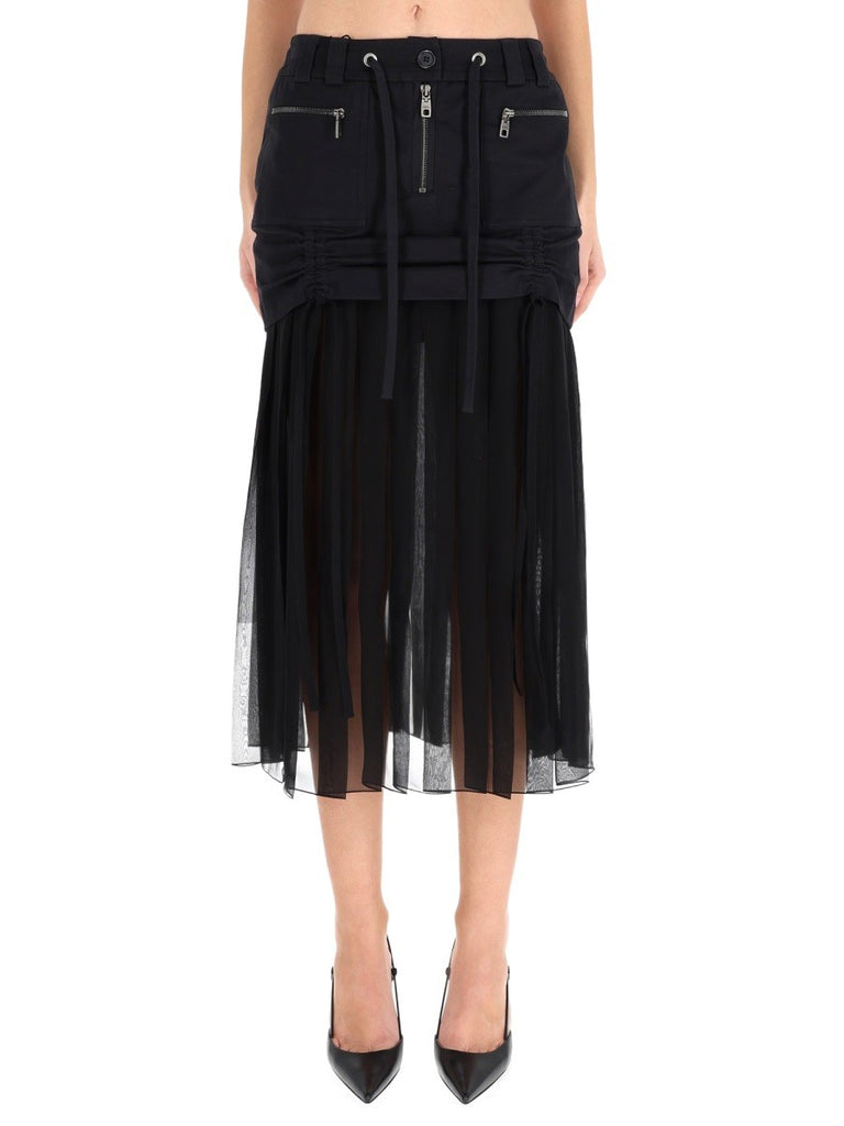 SILK MIDI SKIRT