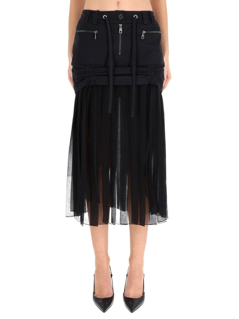 SILK MIDI SKIRT