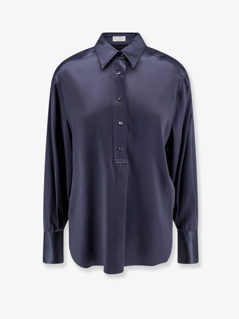 Silk shirt with Monili detail