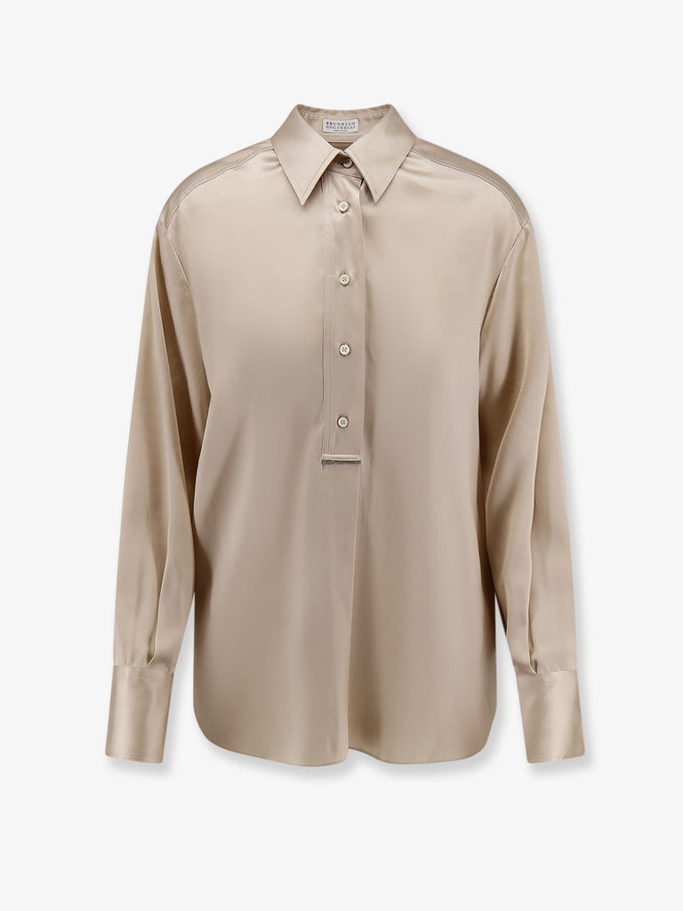 Silk shirt with Monili detail