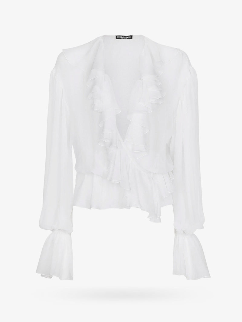 Silk shirt with rouches