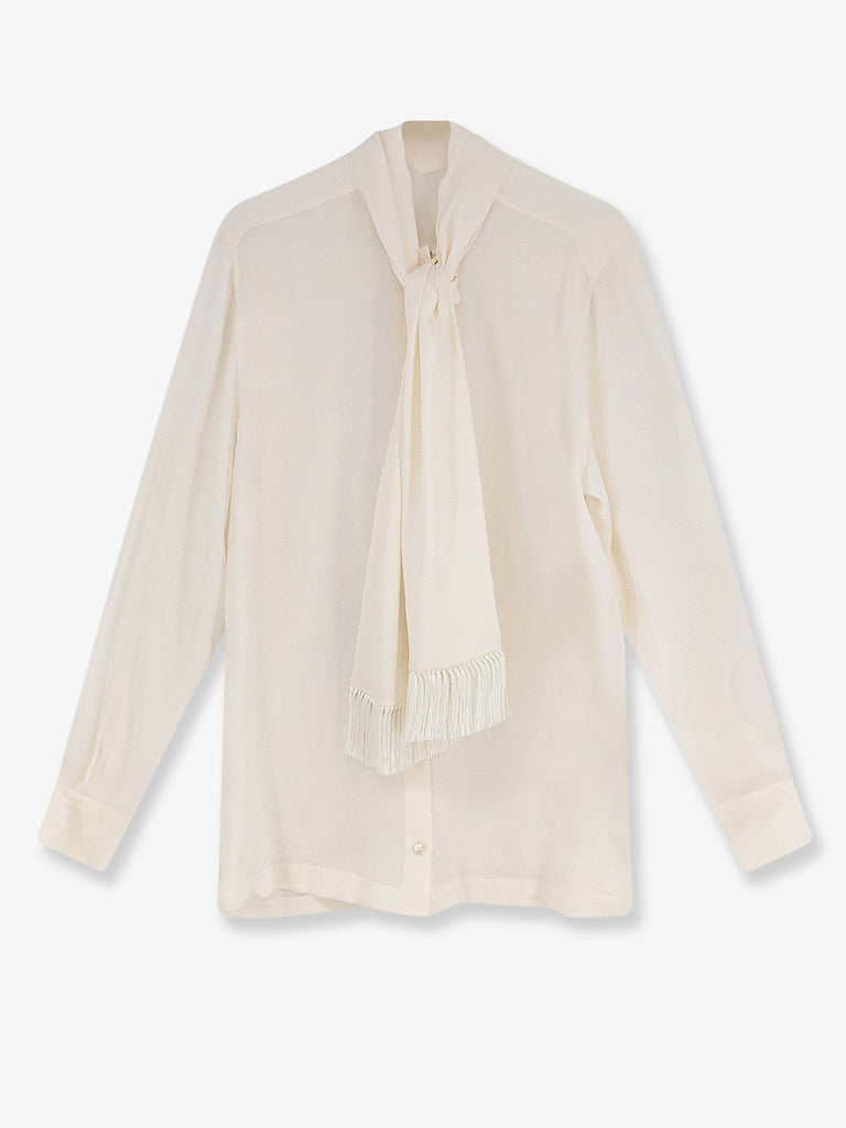 Silk shirt with tie band detail