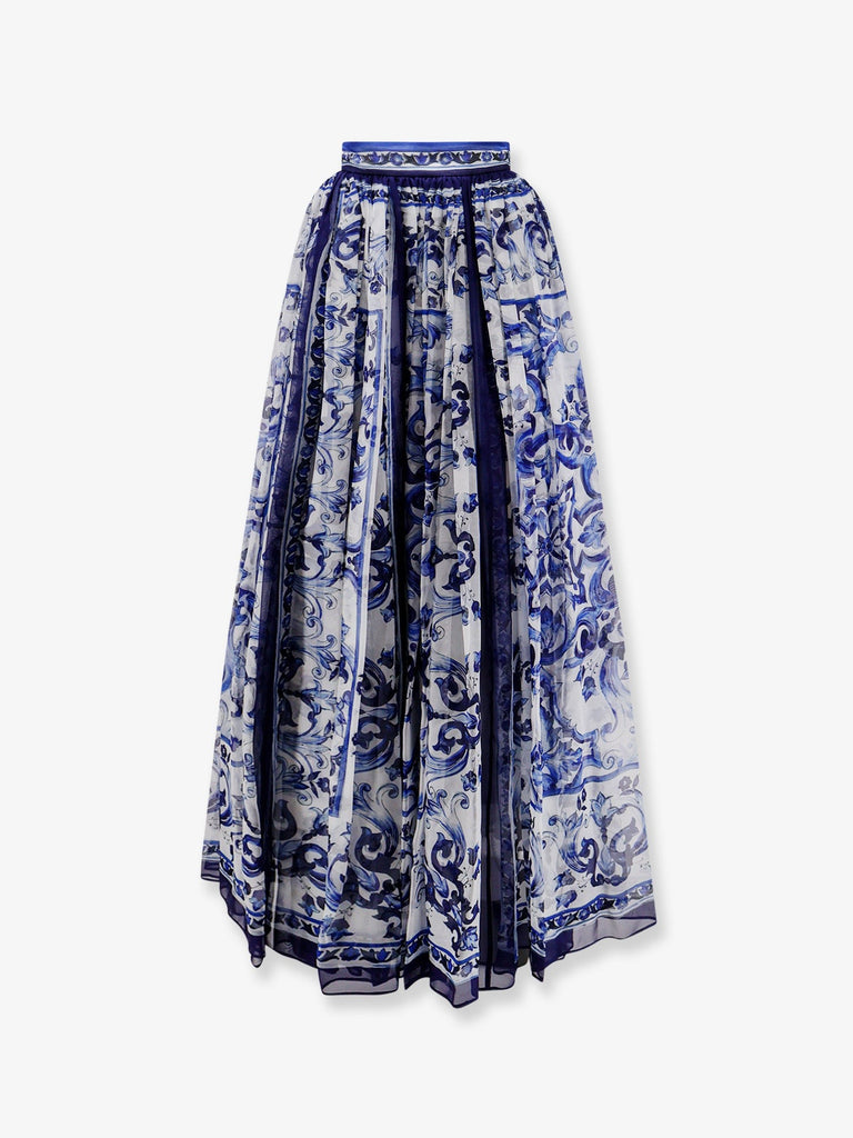 Silk skirt with Maiolica print