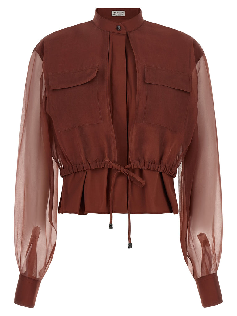 Silk sleeves blouse