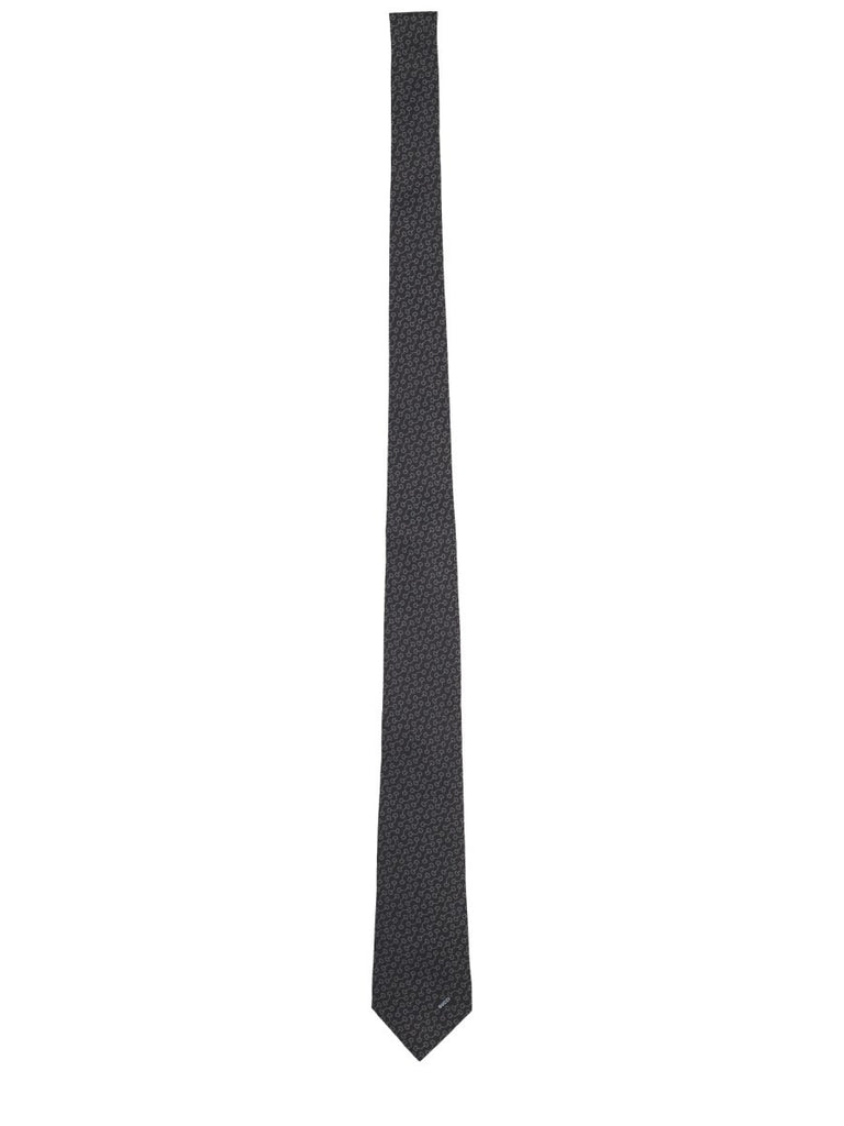 SILK TIE WITH CLAMPS