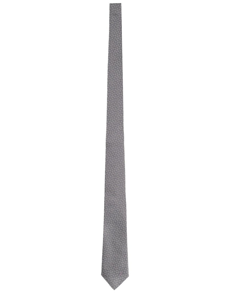 SILK TIE WITH CLAMPS