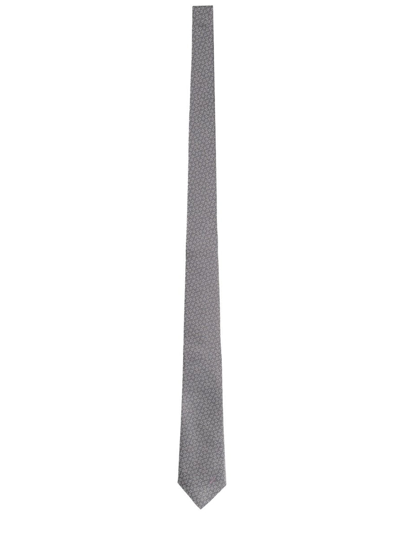 SILK TIE WITH CLAMPS