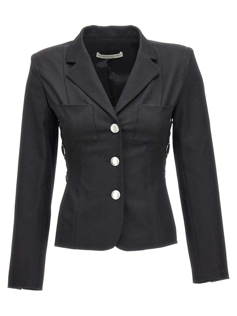 Single breast lace-up blazer jacket
